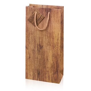 Papiertragetasche Timber fr Wein/Sekt
