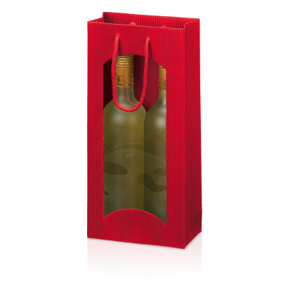 Geschenktragetasche fr 2 Weinflaschen, rot
