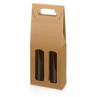 Tragekarton Modern Basic für 2 Weinflaschen 180x90x380mm