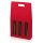 Tragekarton Basic rot für 3 Weinflaschen 265x90x380mm
