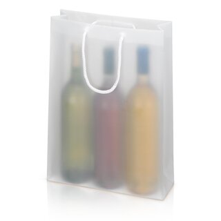 Geschenktragetaschen für Weinflaschen - transparent für 3 Weinflaschen