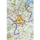 Postleitzahlenkarte, 1:800.000 mit Bundesländern Poster