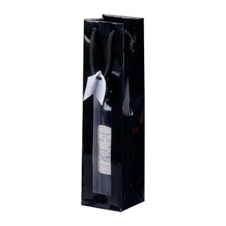 Lacktragetasche für Flaschen - mit Fenster, 98x89x380mm, schwarz