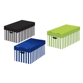 Aufbewahrungsbox mit Deckel Stripes