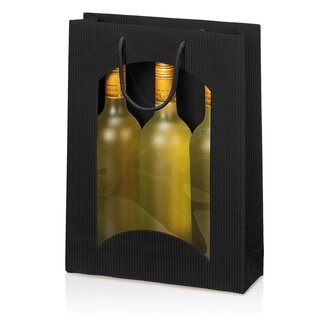 Geschenktragetasche fr 3 Weinflaschen, schwarz