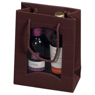 Geschenktragetasche für Weinflaschen Piccolo, braun