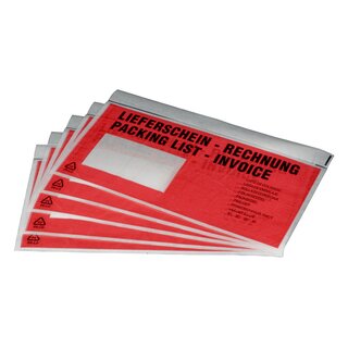 1000 transparente DIN C7 Lieferscheintaschen 121x112 mm selbstklebende Begleitpapiertaschen Dokumententaschen Rechnungstaschen für Lieferscheine Begleitpapiere Dokumente Rechnungen 