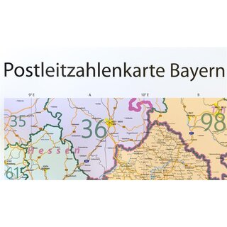 Geometro Postleitzahlenkarte Bayern XL, 1:400.000, gerollt, Poster