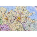 Postleitzahlenkarte, 1:800.000 mit Bundesländern, folienbeschichtet mit Beleistung