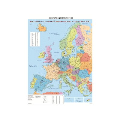 Geometro Europakarte XL, 1:4.000.000, 90x121cm Poster mit...