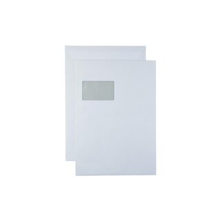 Versandtaschen haftklebend C4 - mit Fenster, weiß
