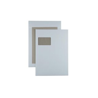 Papprückwandtasche haftklebend C4 - mit Fenster, weiß