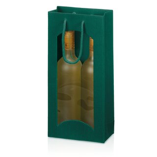 Geschenktragetasche für 2 Weinflaschen, grün