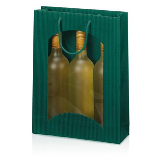 Geschenktragetasche für 3 Weinflaschen, grün
